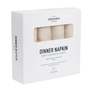 The Organic Company Stoff Servietten Dinner 35x40 cm stone - 4er Set