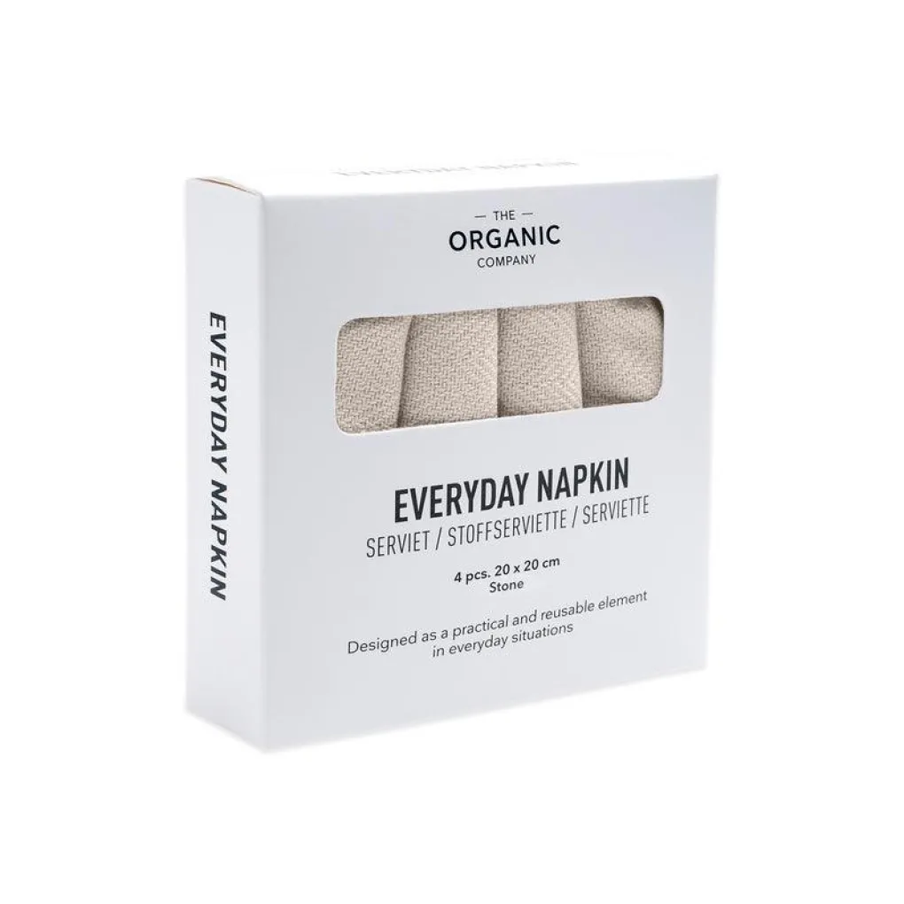 the_organic_company_stoff_1-2.webp The Organic Company Stoff Servietten Everyday 20x20 cm stone - 4er Set